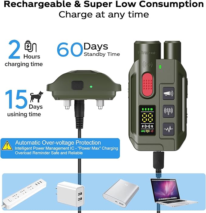 Dog Shock Collar with Remote – 3300ft Range, Waterproof & Rechargeable, Adjustable Beep, Shock, Vibration & Ultrasonic Modes, Dog Training Collar for Obedience & Behavior Control