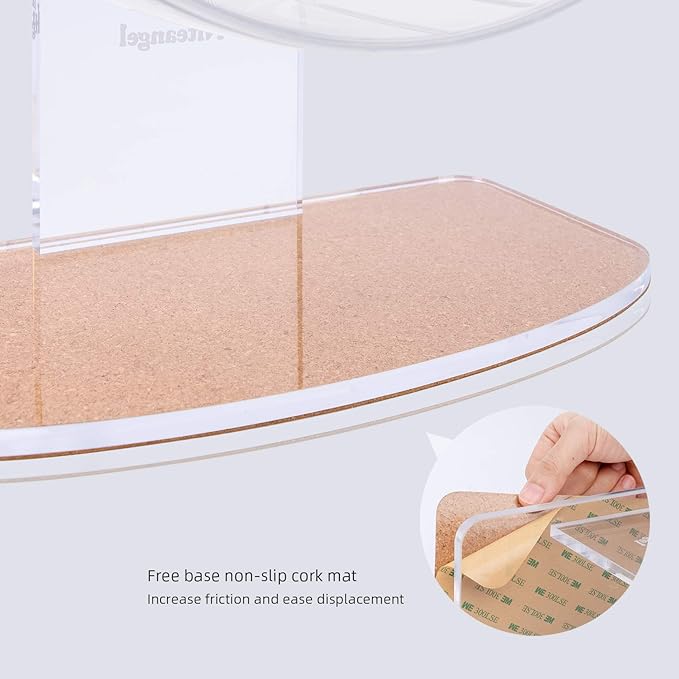 Niteangel Super-Silent Hamster Exercise Wheels: - Quiet Spinner Hamster Running Wheels with Adjustable Stand for Hamsters Gerbils Mice Or Other Small Animals (L, Transparent)