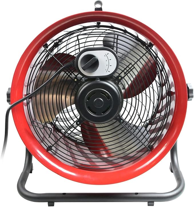 Maxx Air 16" High Velocity Turbo Fan with Pivoting Head - Efficient Air Circulation, High-Velocity Drum Fan Ideal for Home, Garage, or Workshop Use, Durable Construction, Easy Assembly