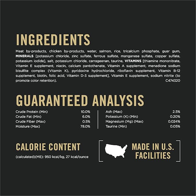 Purina Pro Plan Urinary Tract Health With Salmon Classic Wet Cat Food Pate - (Pack of 24) 3 oz. Pull-Top Cans