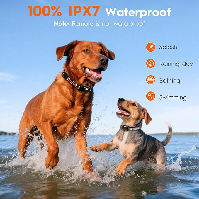 Dog Shock Collar 2 Dogs (15-120Lbs),4200FT Dog Training Collar with Remote IPX7 Waterproof Shock Collar for Small Medium Large Dogs with Flashlight, Anti-Bark Collar,4 Training Modes