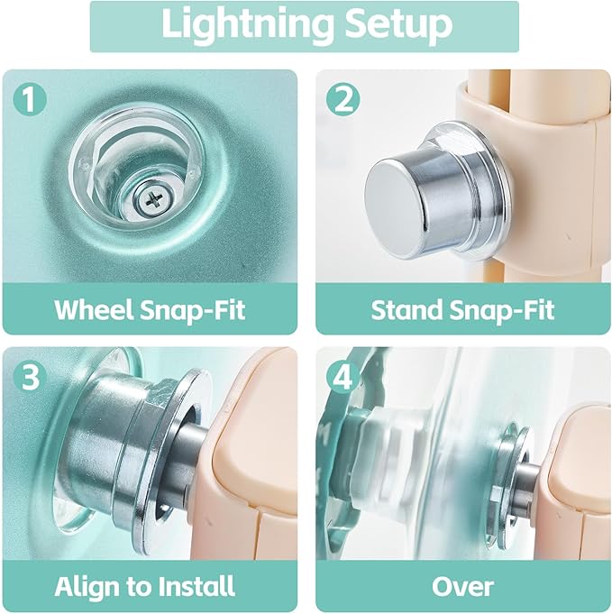 Super Silent Hamster Wheel 10.4 Inch, Magnetic Large Rat Wheel for Chinchilla, Gerbil, Guinea Pig, Cat, Mouse, Sugar Glider and Dwarf, Syrian Hamster Accessories (Salt Blue)