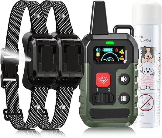 Citronella Training Collar for Dog [2*Collar, No Automatic] Citronella Dog Bark Collar with Beep/Vibration/Spray 4 Mode & 6 Adjustable Sensitivities, IPX7 Waterproof Safer for L/M/S Dogs