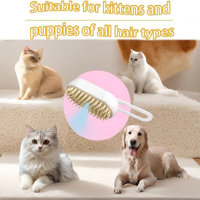 Cat Hair Brush, Dog Hair Brush, Cat Steam Brush, Rechargeable Steam Brush for Cats and Dogs, Skin Friendly Deshedding Grooming Tool for Dogs Cats With Pet Supplies Accessories