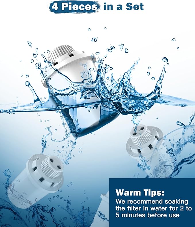 Dog Water Fountain Filters Replacement 4 Packs, 2 Months Set of Replacement Filters for Large Pet Cat Water Fountain Dog Water Bowl Dispenser, Compatible with D2341/D2223/D2322/D2340 Models