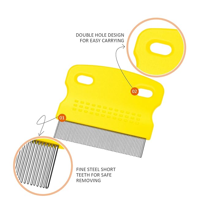 6 Pieces Pet Lice Combs Dog Grooming Flea Cat Tear Stain Comb for Removal Dandruff, Hair Stain, Nit(Pink, Green, Purple, Yellow)