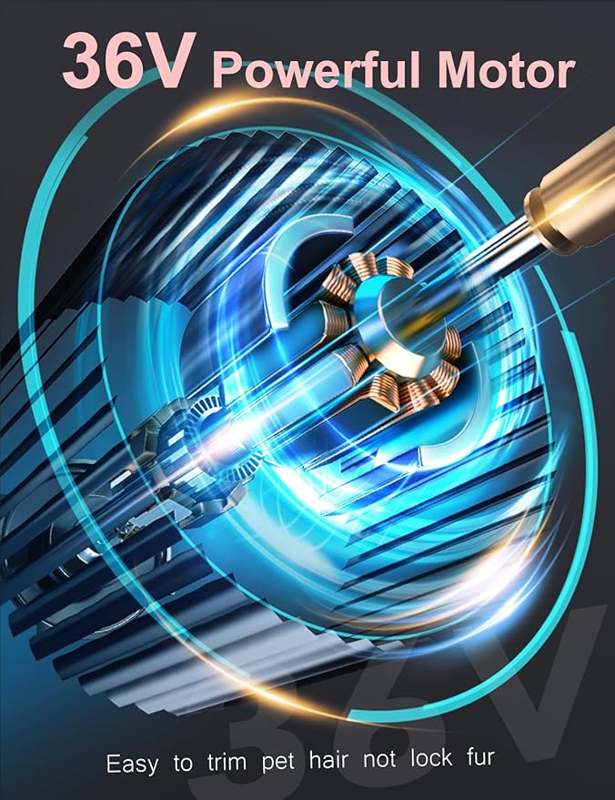 Dog Grooming Clippers, Upgraded 36V Heavy Duty Pet Clippers, Professional Dog & Cat Shaver for Thick Coat, Corded Pet Hair Trimmer with Guard Combs & Brush