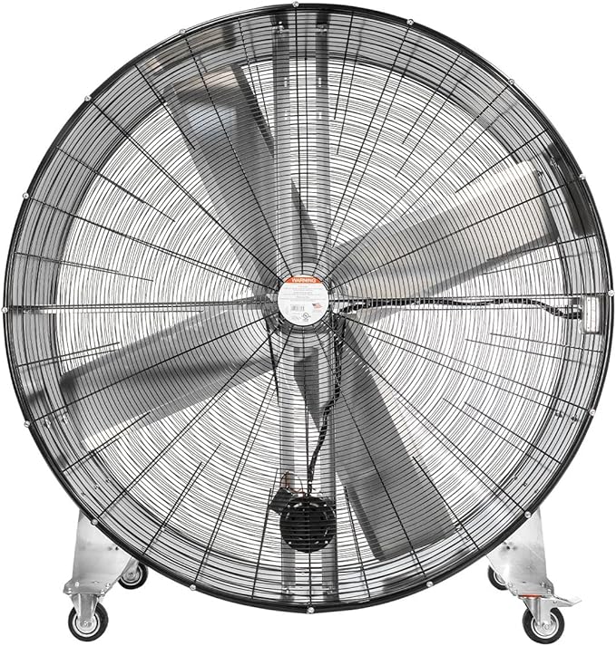 Maxx Air 60 Inch High Velocity Industrial Belt Drive Drum Fan | Heavy Duty Barrel Fan with Durable Rolled Steel Housing | Commercial, Garage, Workshop, or Warehouse Use | 19,000 CFM