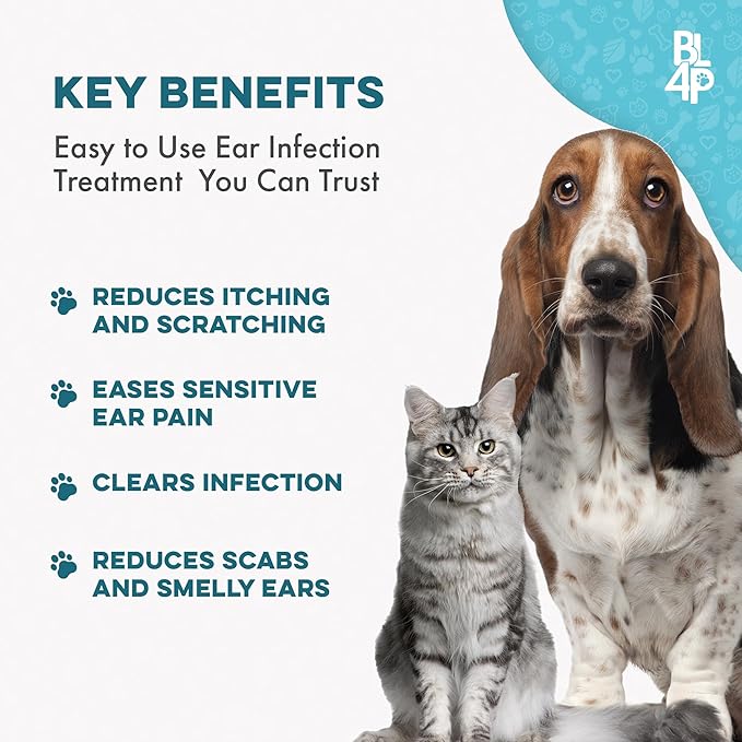 Itch Relief and Ear Infection Treatment for Dogs & Cats, Natural Ear Mites Treatment for Cats and Dogs Soothes Itchy Ears, Reduces Swelling, Otitis, Pain & Inflammation, 400 Easy to Give Tiny Pills