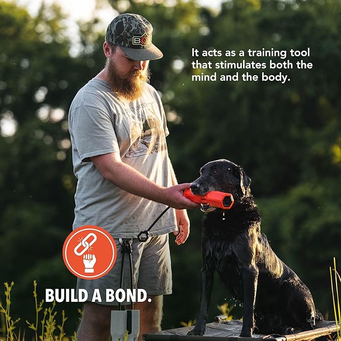 Dog Training Bumper - Retriever Training Dummy, Retrieving Dummies for Pets, Bumpers for Water Retrieving with Adjustable Rope, (Orange)