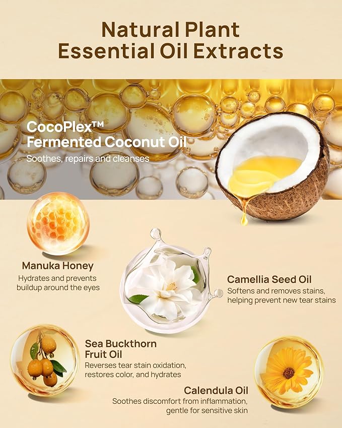 HICC PET Tear Stain Softening Balm All-Natural Tear Stain Remover for Dogs and Cats - Softens & Prevents Tear Stains, Soothes Redness Sensitive Eyes, Long-Lasting Moisturizing Eye Care - 1.06 oz