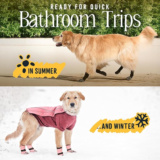 DOK TigerToes Premium Non-Slip Dog Socks for Hardwood Floors - Extra-Thick Grip That Works Even When Twisted - Prevents Licking, Slipping, and Great for Dog Paw Protection (XXS, Cool Caramel)