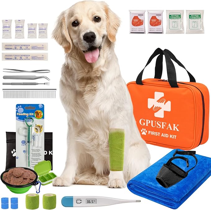 Dog First Aid Kit - Pet First Aid Kit for Dogs and Cats Pet First Aid Supplies for Car Traveling Home
