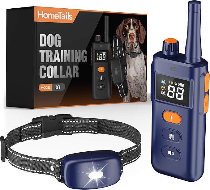 Dog Shock Collar with Remote Control - 3000Ft Dog Training Collar for 15-100lbs Small Medium Large Dogs, Adjustable IPX7 E Collar Beep Shock Vibration Modes with Flash Light