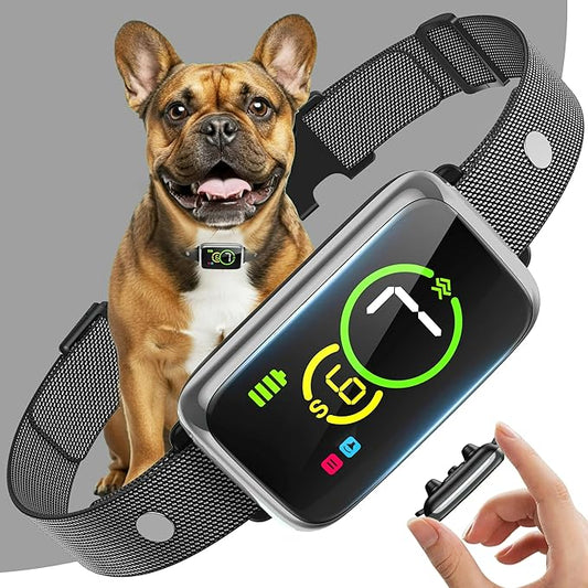 Smart Dog Bark Collar, Automatic Stop Bark Collar for Large, Medium, Small Dogs, Safe & Humane Barking Collar with Beep, Vibration & 7 Adjustable Sensitivity, Anti Barking Device IP67 Waterproof