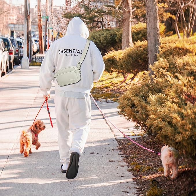 Dog Training Treat Pouch Fanny Pack,Dog Waist Belt,Dogs Walking Bag Crossbody with Poop Bags,Puppy Treat Bag Training Pouch (Khaki)