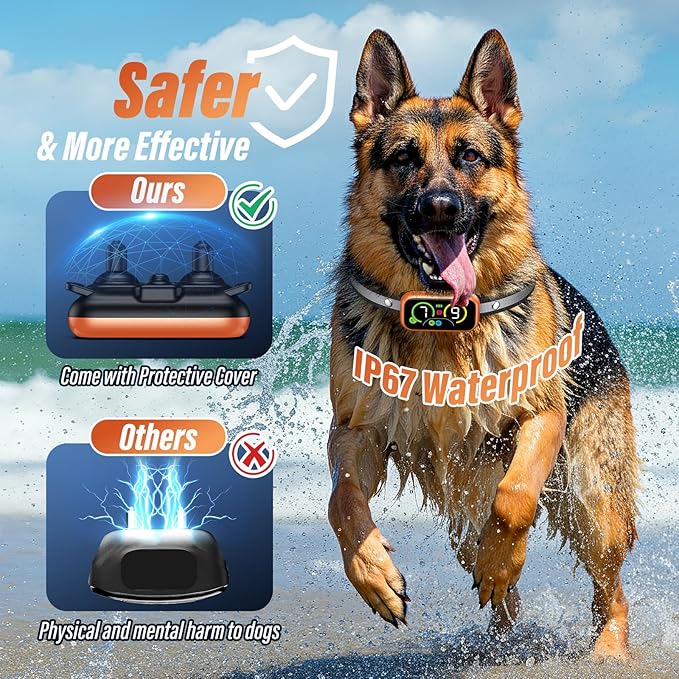 Dog Bark Collar, Smart Barking Collar with 4 Modes, 7 Adjustable Sensitivity for Barking Howling Whining, Automatic Anti Barking Device for Large Medium Small Dogs IP67 Waterproof for Indoor & Outdoor
