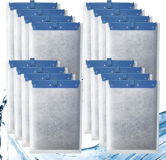 16 Pack Filter Cartridge Compatible with Whisper Filters 20i,40i/IQ20,30,45,60/PF20,30,40,60 and ReptoFilter, Large Aquarium Replacement Filter Cartridges for Fish Tank