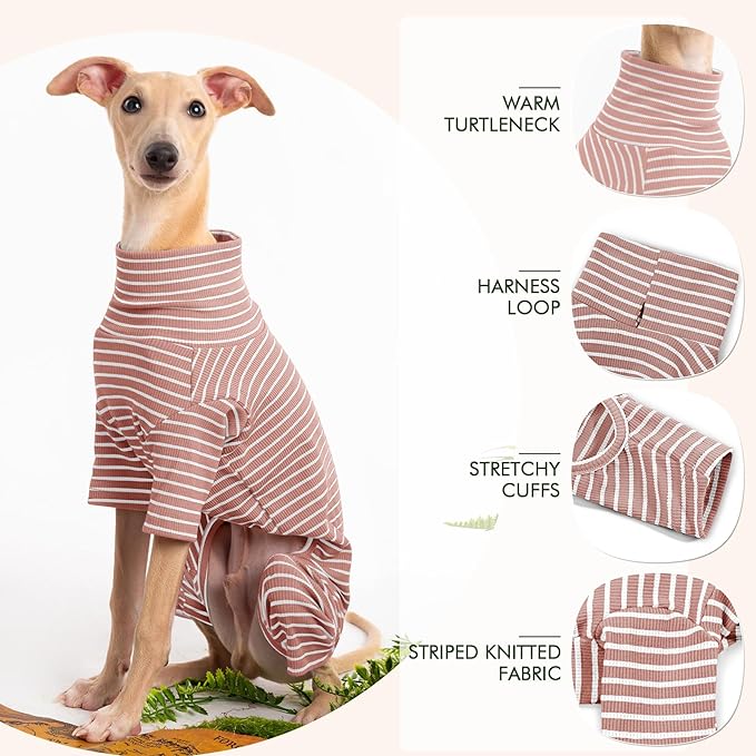 Dog Sweaters for Small Dogs Girls Boys, Striped Pet Sweaters for Fall Winter Dog Clothes, Turtleneck Pullover Knitwear for Small Medium Large Dogs