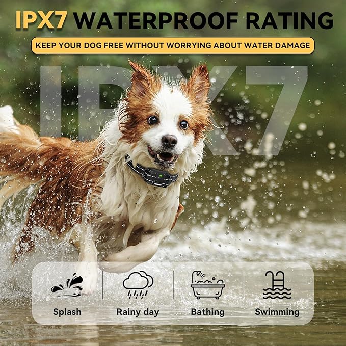 Dog Training Collar - 3200FT Dog Shock collalwith Remote Control, lPX7 Waterproof DogCollar with Beep, Vibration, Safe Shock 3Training Modes, Rechargeable E-Collar for AllSmall Medium Large Dogs