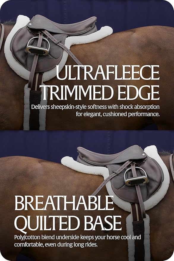 Equinavia Eidsvoll Shaped English Saddle Pad for Show Jumping with Ultra Fleece Trim