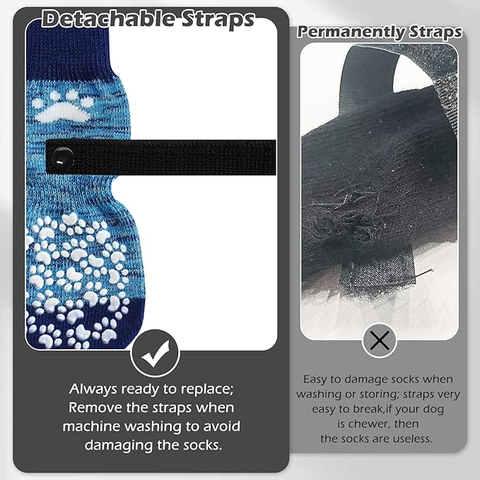 EXPAWLORER Anti Slip Dog Socks to Prevent Licking Paws, Dog Shoes for Hot Pavement, Dog Booties for Small Medium Large Senior Dogs, Traction Control Boots & Paw Protectors for Hardwood Floors
