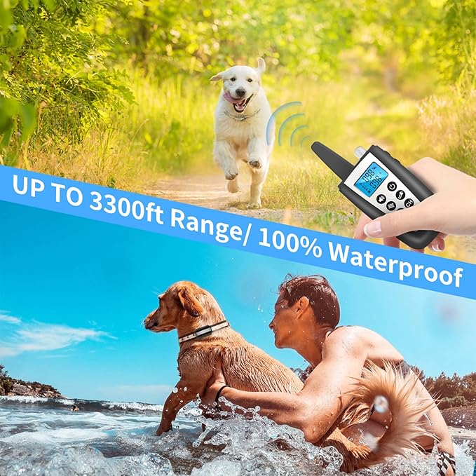 PaiPaitek Bark Collar with Remote, Automatic Bark and Training Collar Combo with Beep, Vibration, Shock, Auto Bark Mode, Up to 3300ft Range Dog Shock Collar for Small, Large and Medium Dogs