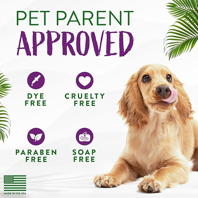 TropiClean Dog Perfume, Long Lasting Plum Cologne, Deodorizing Spray for Smelly Dogs, After Bath Detangling Spray with Vitamin E, Safe for Cats, 8oz.