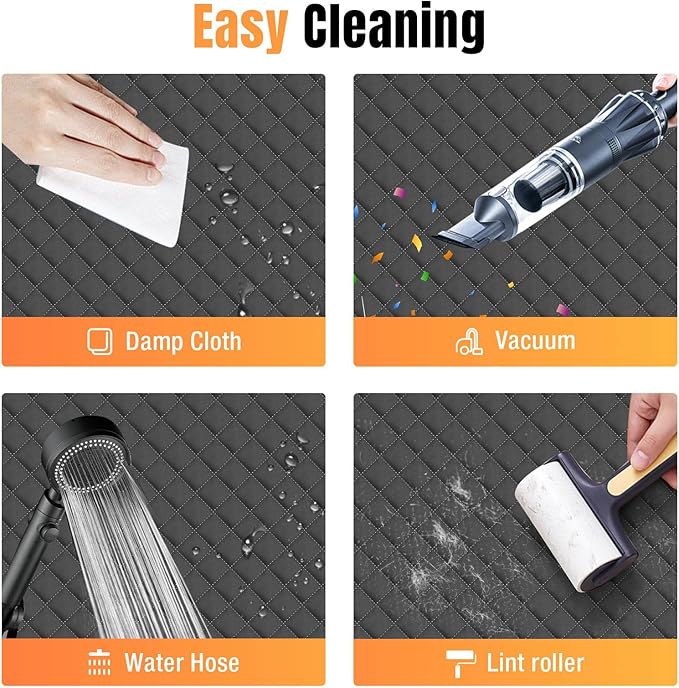 Dog Car Seat Cover for Back Seat, Larger Dog Car Bed Cover with Hard Bottom, Backseat Extender Hammock for Full SizeTruck/SUV 8 Panels - Black