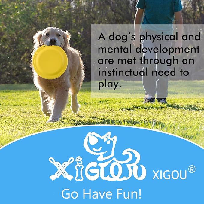 Dog Flying Disc - Durable Rubber Flying Disc Dog Toy - 9.25" Indestructible Rubber Dog Flying Discs Flyer Dog Toys - Puncture Resistant & Bite Resistant Extremely - for Medium Large Dogs