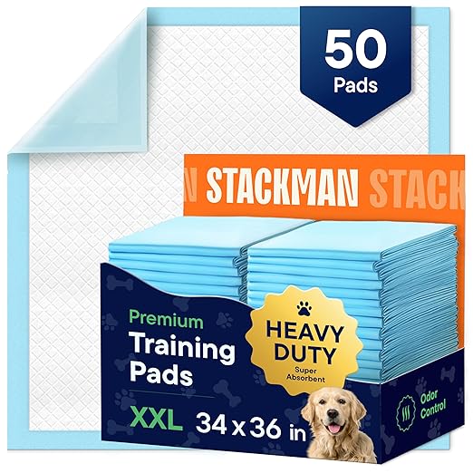Dog Pads Large Pet Pee Pads for Dogs & Puppy Training 34" x 36" Potty Pads for Dogs [50-COUNT] Leak-Proof Dog and Puppy Pads - Quick-Dry Surface - Heavy Duty Absorbent Disposable Dog Wee Pad Bulk Pack