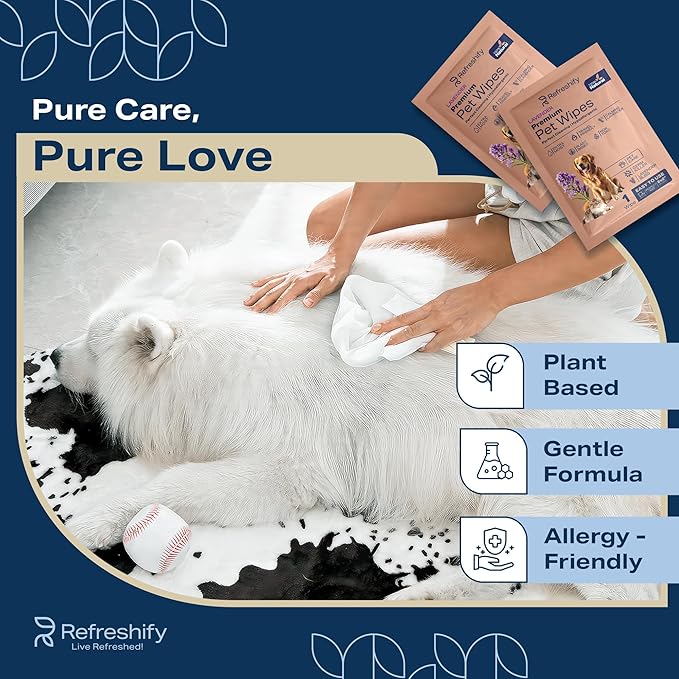 Dog Wipes for Paws and Butt - Plant Based Lavendar Scented (Pack of 400) - Pet Wipes for Dogs and Cats - Deodorizing Non Toxic Dog Wipes, +12 Additional Travel Wipes