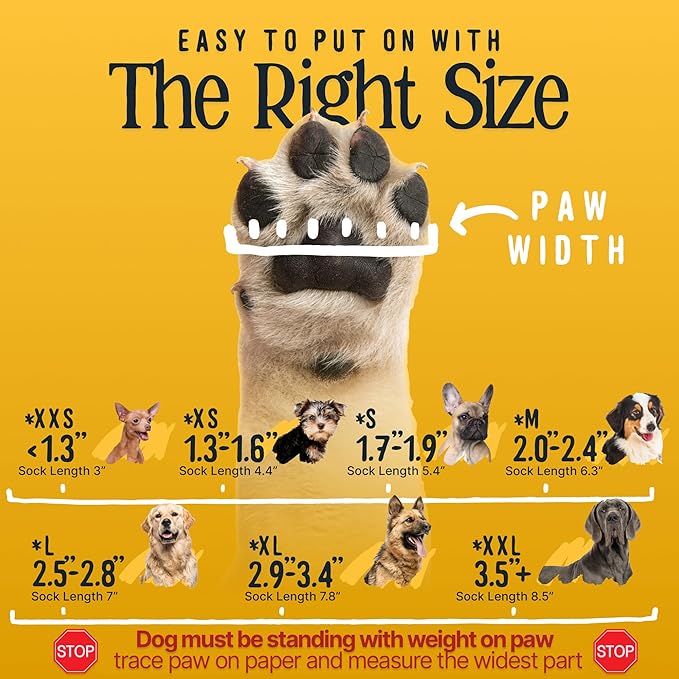 DOK TigerToes Premium Non-Slip Dog Socks for Hardwood Floors - Extra-Thick Grip That Works Even When Twisted - Prevents Licking, Slipping, and Great for Dog Paw Protection - Size Small