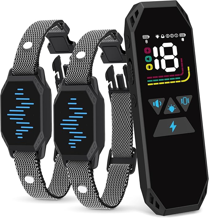 Dog Training Collar, Shock Collars for Dogs with Remote 2 Pack, 4 Training Modes with Rechargeable, 2500ft, IP67 Waterproof for All Breeds, Sizes Small Medium Large