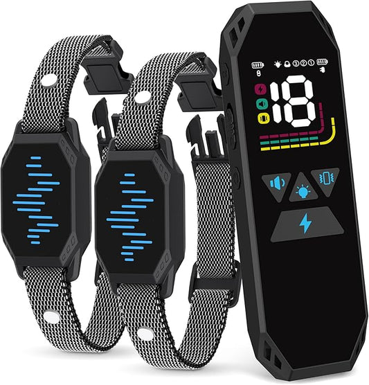 Dog Training Collar, Shock Collars for Dogs with Remote 2 Pack, 4 Training Modes with Rechargeable, 2500ft, IP67 Waterproof for All Breeds, Sizes Small Medium Large