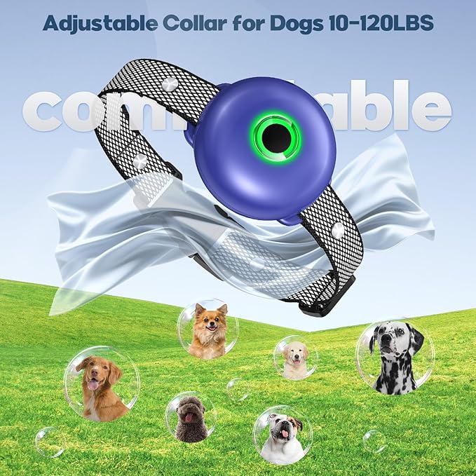 Dog Shock Collar, Dog Training Collar with Remote 2600FT, IPX7 Waterproof Rechargeable E-Collar, 3 Training Modes for All Breeds 10-120lbs (Blue)