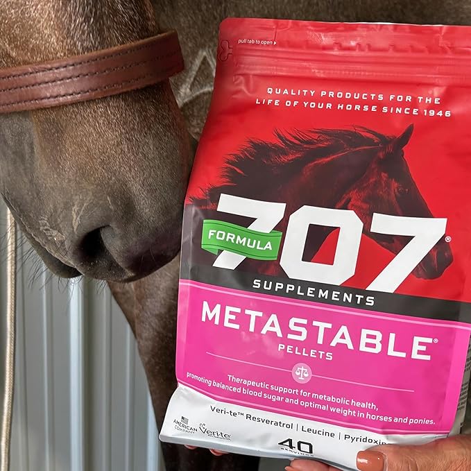 Formula 707 MetaStable Pellets for Horses 5 lb Bag – 40 Servings – University-Studied Support for Horses with Laminitis, Insulin Resistance & Metabolic Disorders