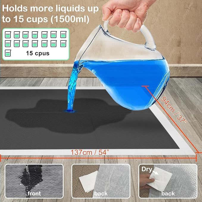 ELEGX Extra Large 54"x37" 35 Pcs Odor-Control Super Absorbency Charcoal Pee Pads for Dogs,Leak-Proof Pet Training Pee Pads,Thicken Disposable Potty Pads Puppy Training Pads for Cats Rabbits