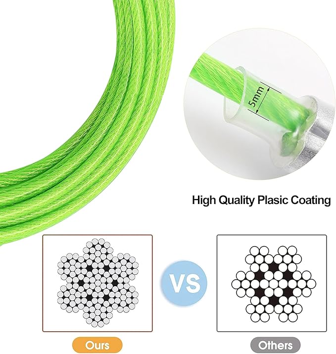 Dog Tie Out Cable for Outside,15FT Heavy Duty Dog Leash&Chains with Swivel Hook,Small-Large Dogs Runner Cable Up to 250lbs, Long Dogs Lead Line for Yard Outdoor and Camping(250lbs 15FT, Green)