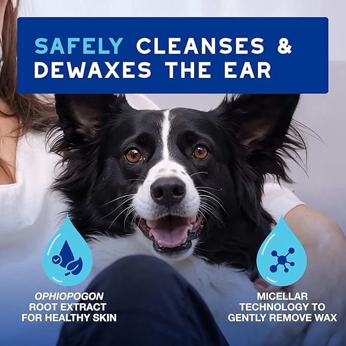 DOUXO® Skin & Coat SPA - Ultra-Safe Dewaxing Ear Cleaner for Dogs and Cats, 4.1 fl oz, Safely Cleans and Dewaxes The Ear, Skin-Friendly Formula