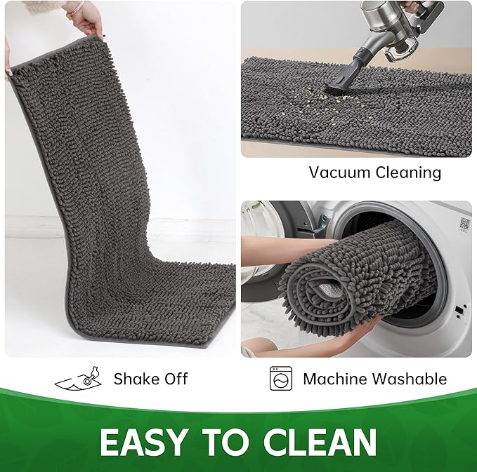 Dog Door Mat Indoor Entrance, 48" x 30" Absorbent Quick-Drying Mud Rugs, Non-Slip Door Rugs for Entryway Indoor Washable, Soft Chenille Dog Mat for Muddy Paws