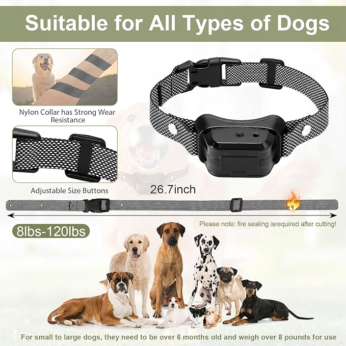 Citronella Training Collar for Dog [2*Collar, No Automatic] Citronella Dog Bark Collar with Beep/Vibration/Spray 4 Mode & 6 Adjustable Sensitivities, IPX7 Waterproof Safer for L/M/S Dogs