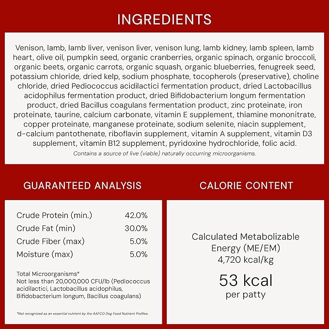 Stella & Chewy's Freeze-Dried Raw Dinner Patties - Venison Blend Recipe - High Protein Grain-Free Puppy & Dog Food - Perfect For Picky Eaters - 14 Oz