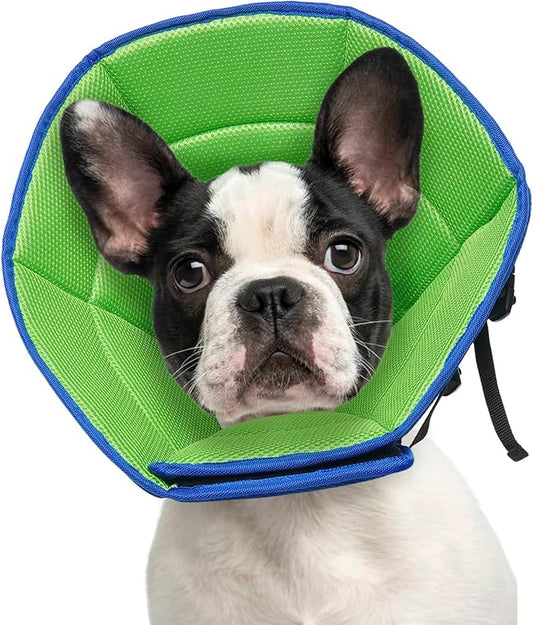 Dog Cone Collar M, Soft Cones for Large Medium Small Dogs,Adjustable Dog Cone Alternative to Stop Licking, Comfy Elizabethan Collar for After Surgery Wound Healing & Hot Spots Blue