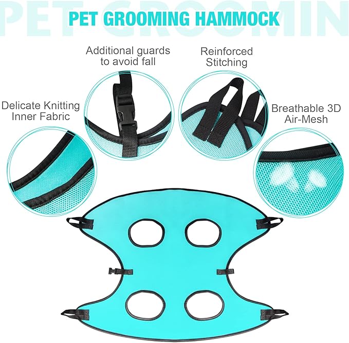 Dog Grooming Hammock - Upgrade Pet Grooming Harness for Nail Trimming (L 50lb), Dog Sling for Nail Clipping, Dog Hanging Holder Hanger for Cutting Nail with Nail Clippers