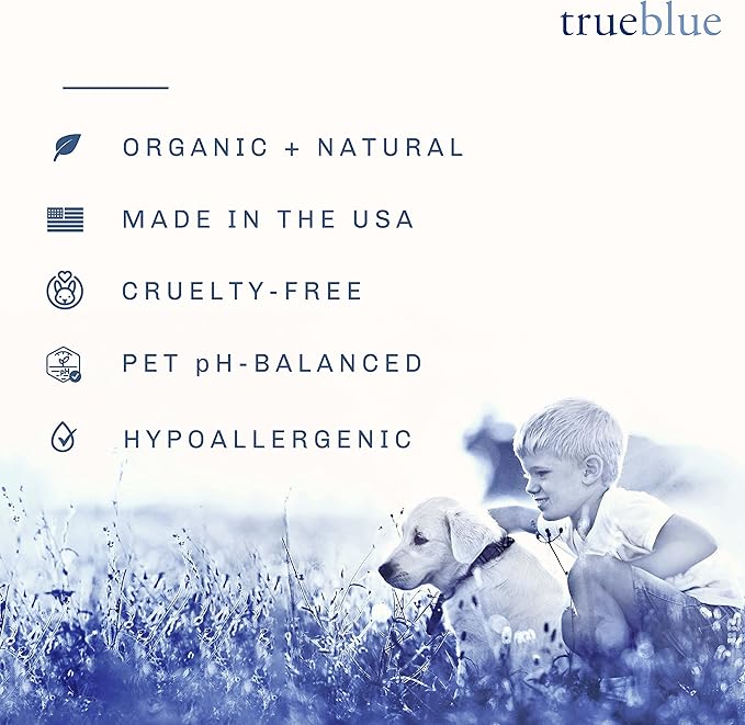TrueBlue Grapefruit & Chamomile Deodorizing Dog Shampoo – Cleansing Wash, Moisturizing – Toxin Free, Natural Botanical Blend – Tearless – 12 Fl. Oz.