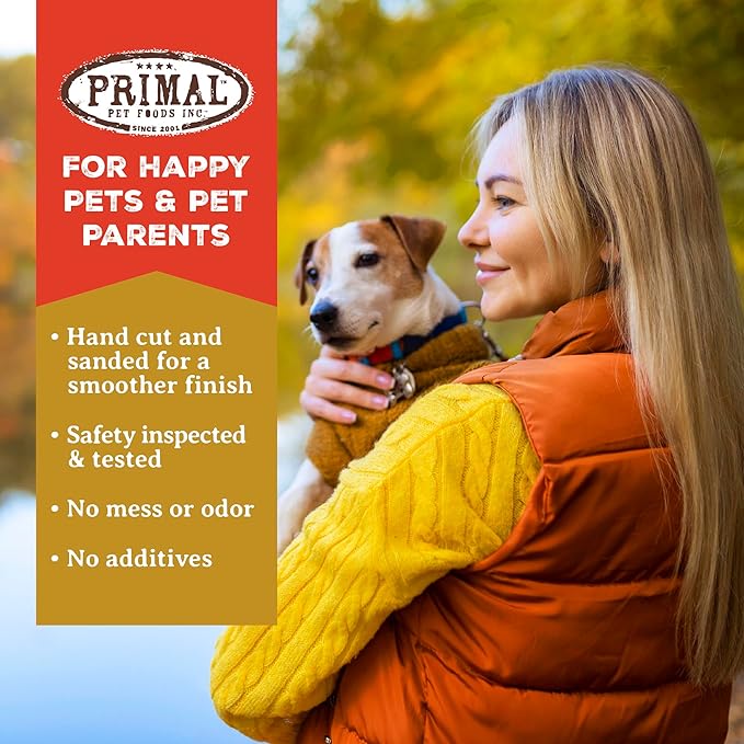 Primal Antlers for Dogs, Grade A Split Elk Antlers for Medium Canines 15-30 lb, Natural Chews for Aggressive Chewers, Naturally Shed, Long Lasting Dog Bones, 1 ct