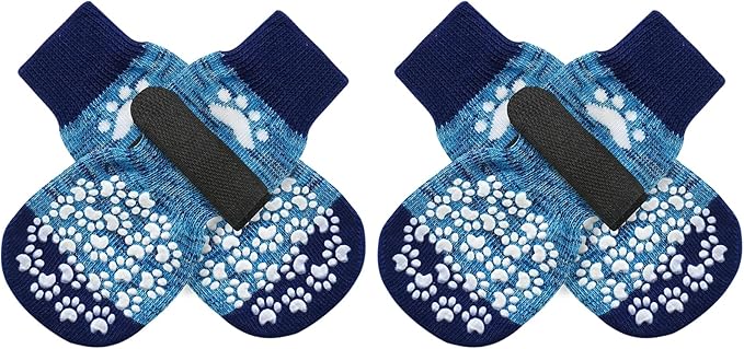 EXPAWLORER Anti Slip Dog Socks to Prevent Licking Paws, Dog Shoes for Hot Pavement, Dog Booties for Small Medium Large Senior Dogs, Traction Control Boots & Paw Protectors for Hardwood Floors