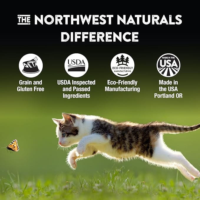 Northwest Naturals Freeze-Dried Duck Cat & Kitten Food, Grain-Free, Bite-Sized Nibbles. Healthy, Limited, Human-Grade Ingredients, Complete & Balanced, All-Natural, High-Protein Diet, USA Made, 11 oz