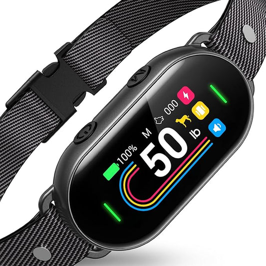 Smart Dog Bark Collar - for Small Medium Large Dogs 10-100lbs, Automatic Dog Training Collar to Decrease Barking, Anti Barking Device with 4 Training Modes, More 8 Sensitivity Levels, Black